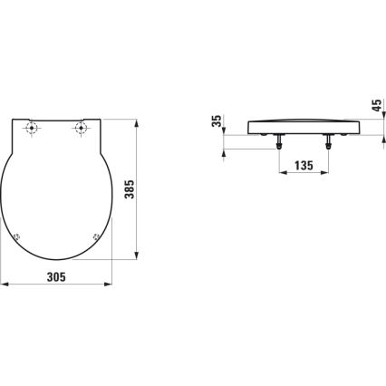 LAUFEN H8942820200001 - Coperchio per urinale SoftClose VAL in Duroplast, finitura nero lucido