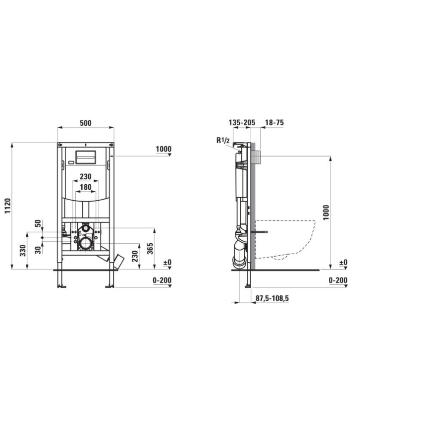 LAUFEN H9201150000001 - Modulo da incasso per WC sospeso INEO
