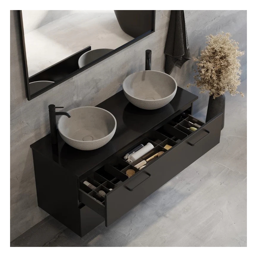 Lavabo da appoggio BERGEN Ø 39 cm effetto cemento/grigio