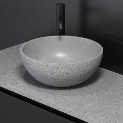Lavabo da appoggio BERGEN Ø 39 cm effetto cemento/grigio