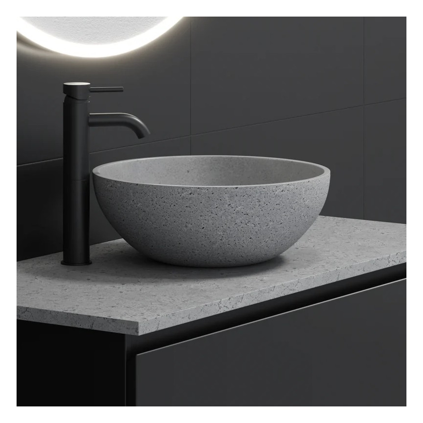 Lavabo da appoggio BERGEN Ø 39 cm effetto cemento/grigio