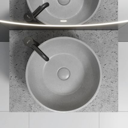 Lavabo da appoggio BERGEN Ø 39 cm effetto cemento/grigio