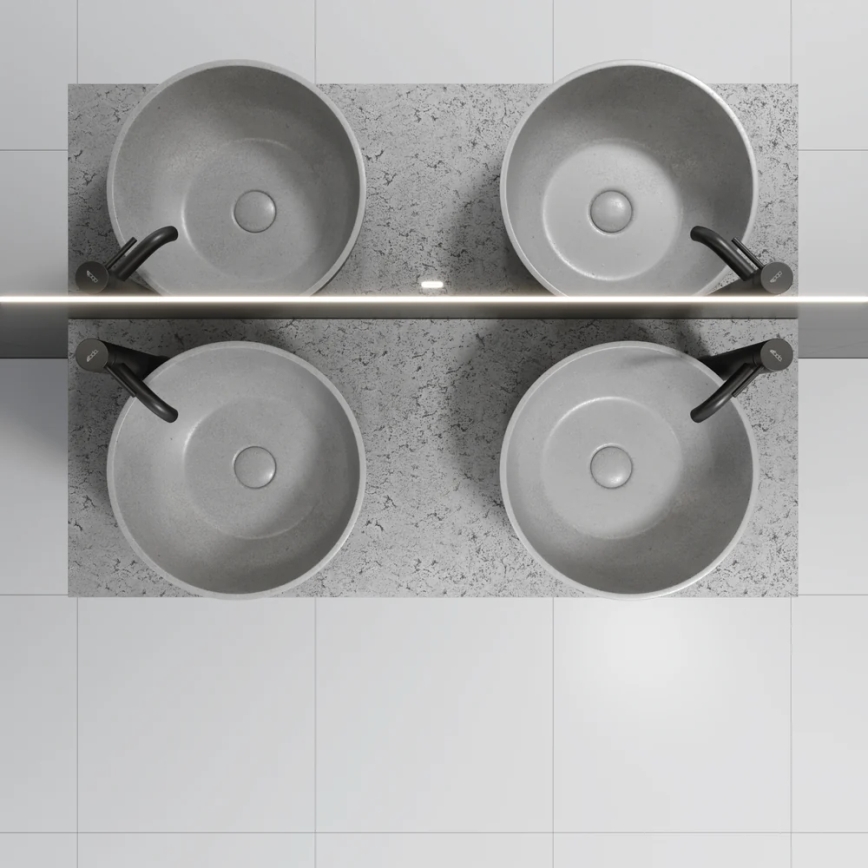 Lavabo da appoggio BERGEN Ø 39 cm effetto cemento/grigio