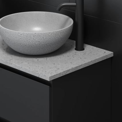 Lavabo da appoggio BERGEN Ø 39 cm effetto cemento/grigio