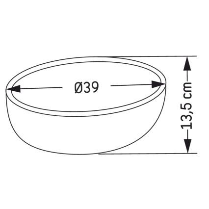 Lavabo da appoggio BERGEN Ø 39 cm effetto cemento/grigio