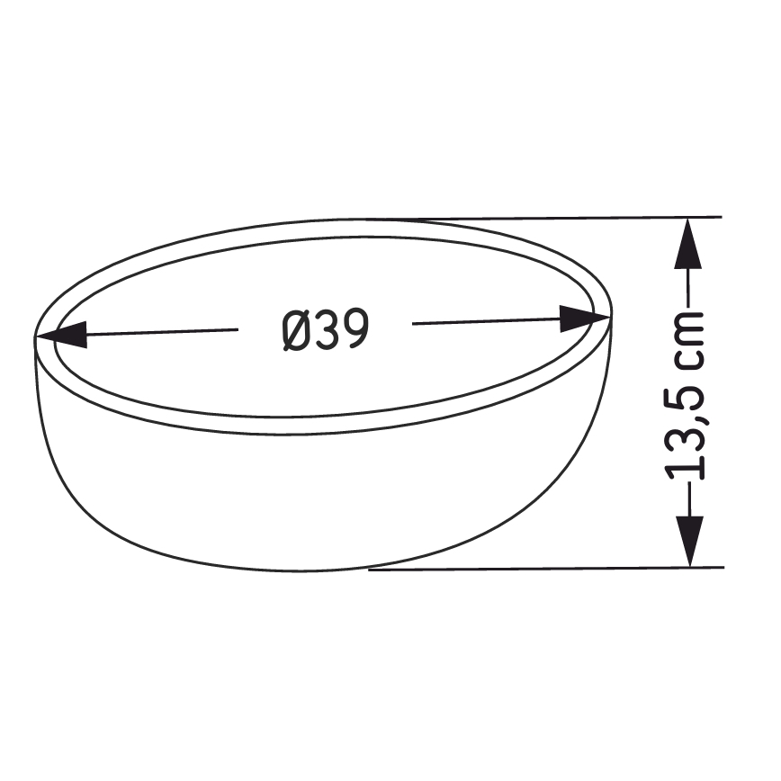 Lavabo da appoggio BERGEN Ø 39 cm effetto cemento/grigio