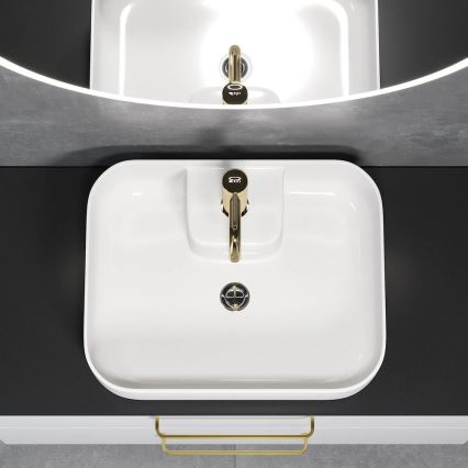 Lavabo da appoggio KRISTIANSAND 51 x 40 cm in ceramica, bianco