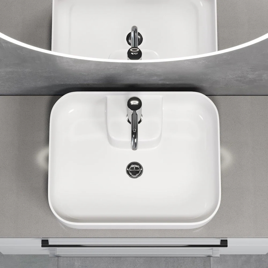 Lavabo da appoggio KRISTIANSAND 51 x 40 cm in ceramica, bianco