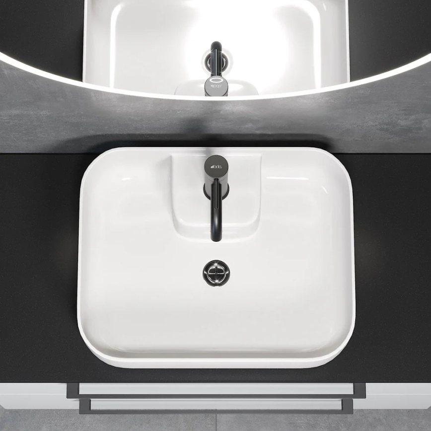 Lavabo da appoggio KRISTIANSAND 51 x 40 cm in ceramica, bianco