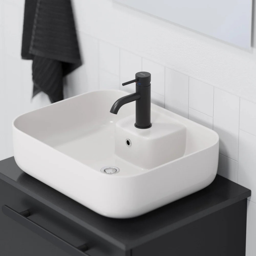 Lavabo da appoggio KRISTIANSAND 51 x 40 cm in ceramica, bianco