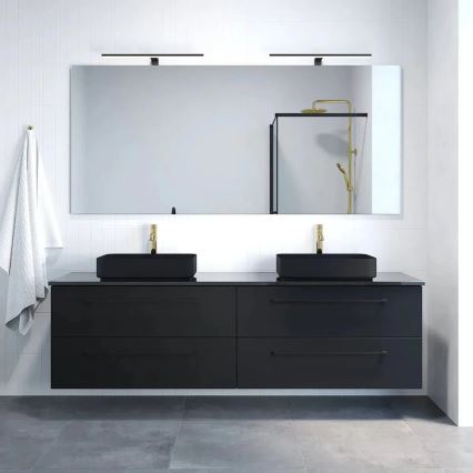 Lavabo da appoggio LJORDAL 52 x 34 cm acciaio inox/nero