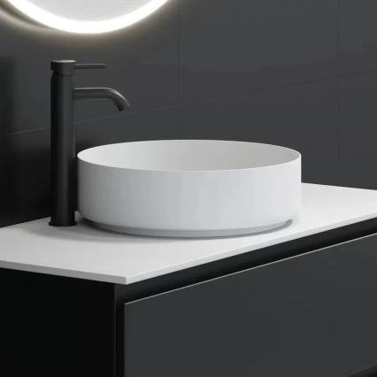 Lavabo da appoggio LJORDAL Ø 40 cm acciaio/bianco