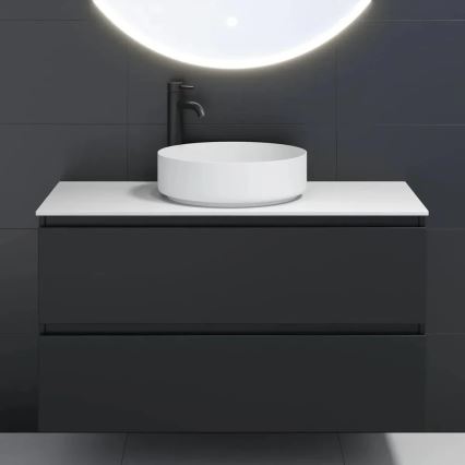 Lavabo da appoggio LJORDAL Ø 40 cm acciaio/bianco