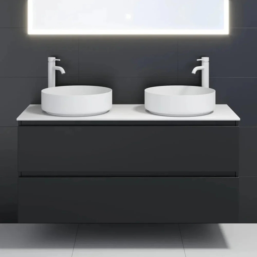 Lavabo da appoggio LJORDAL Ø 40 cm acciaio/bianco