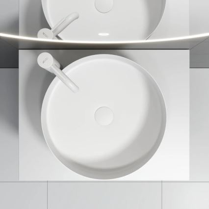 Lavabo da appoggio LJORDAL Ø 40 cm acciaio/bianco