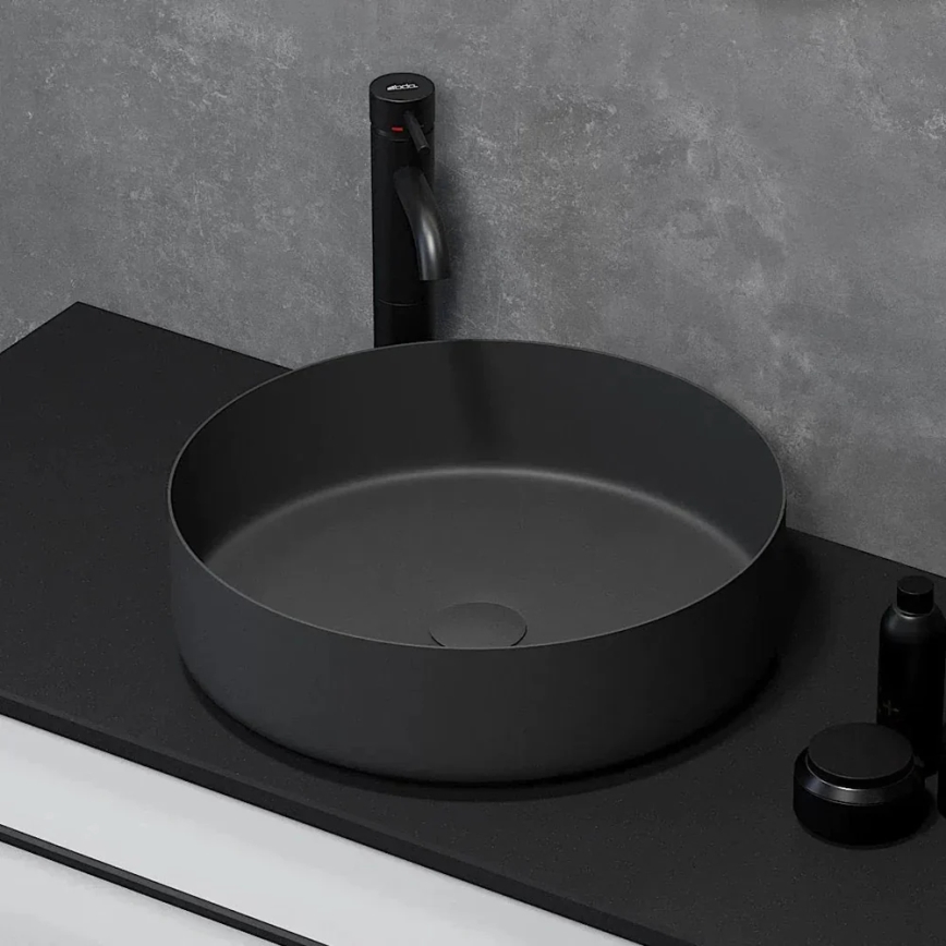 Lavabo da appoggio LJORDAL Ø 40 cm acciaio/nero