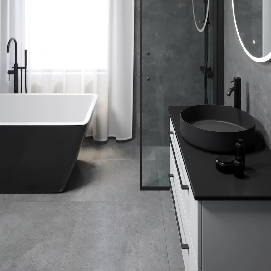 Lavabo da appoggio LJORDAL Ø 40 cm acciaio/nero