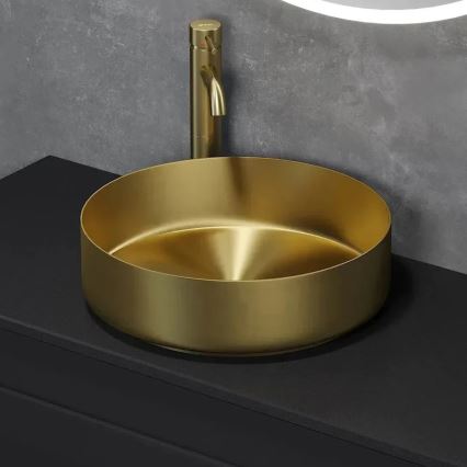 Lavabo da appoggio LJORDAL Ø 40 cm acciaio/ottone
