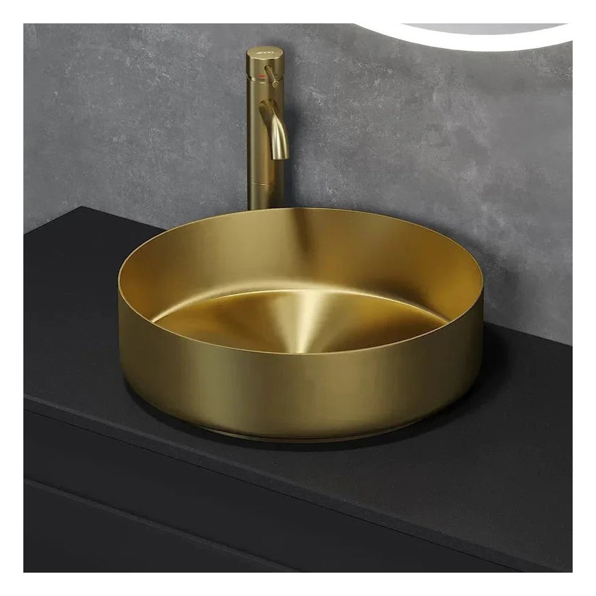 Lavabo da appoggio LJORDAL Ø 40 cm acciaio/ottone