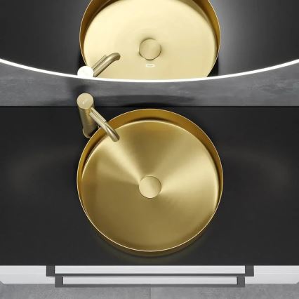 Lavabo da appoggio LJORDAL Ø 40 cm acciaio/ottone