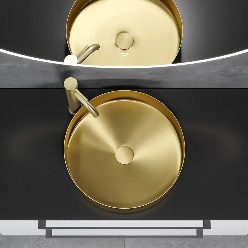 Lavabo da appoggio LJORDAL Ø 40 cm acciaio/ottone