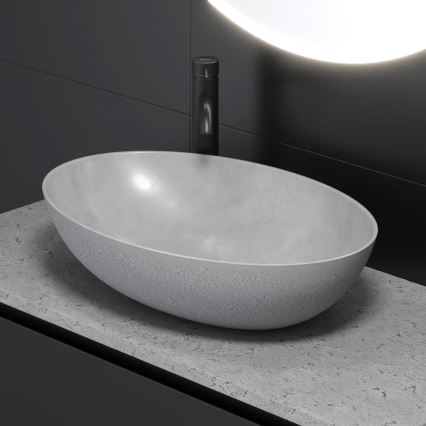 Lavabo da appoggio OLSBORG 60x40,5 cm cemento/grigio
