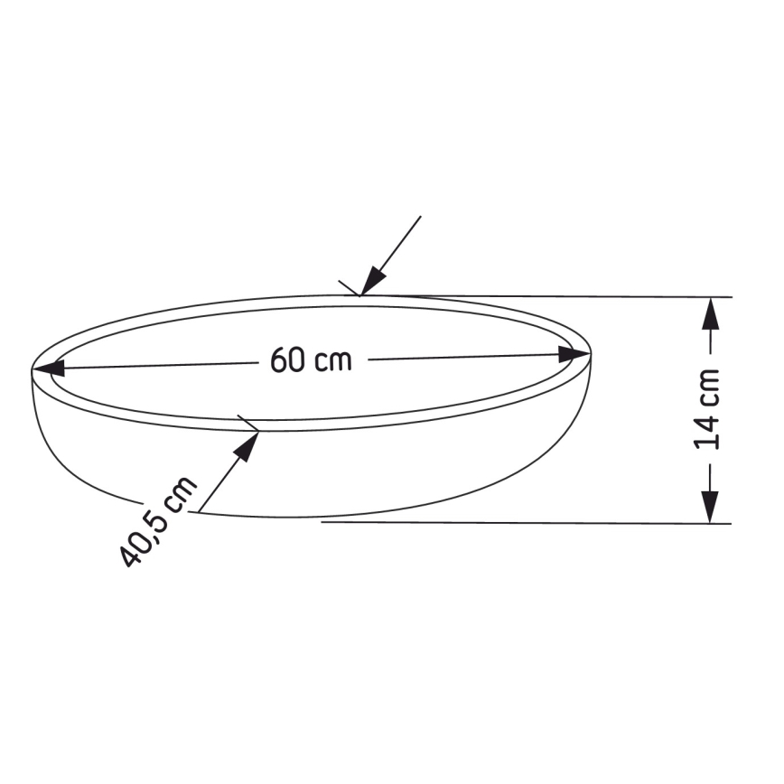 Lavabo da appoggio OLSBORG 60x40,5 cm cemento/grigio