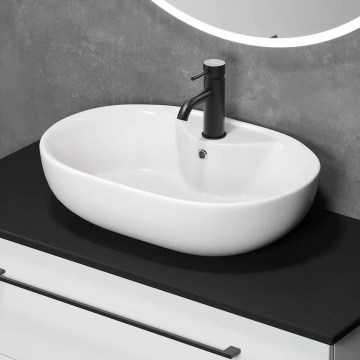 Lavabo da appoggio TROMSO 59,5 x 41 cm, in ceramica, bianco