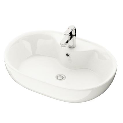 Lavabo da appoggio TROMSO 59,5 x 41 cm, in ceramica, bianco