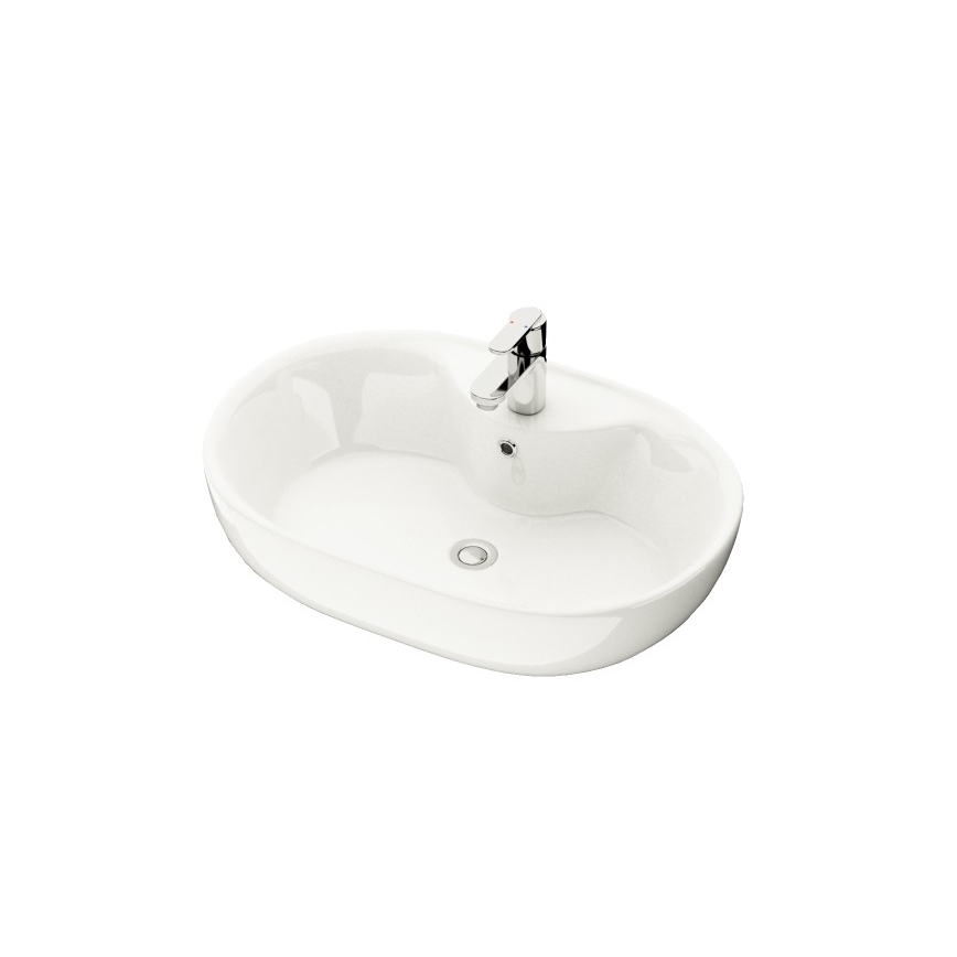 Lavabo da appoggio TROMSO 59,5 x 41 cm, in ceramica, bianco