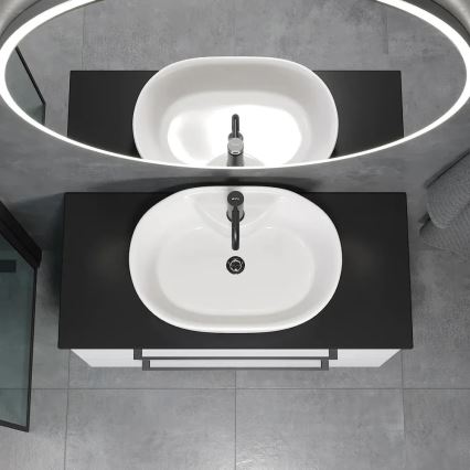 Lavabo da appoggio TROMSO 59,5 x 41 cm, in ceramica, bianco