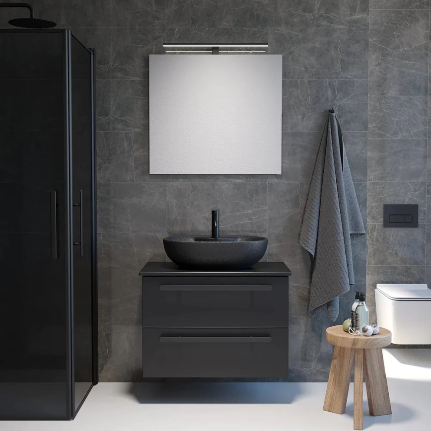 Lavabo da appoggio TROMSO 59,5x41 cm ceramica/nero