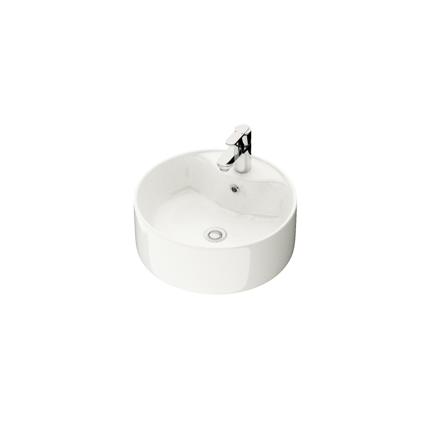 Lavabo da appoggio VIKEDAL Ø 38 cm, ceramica/bianco