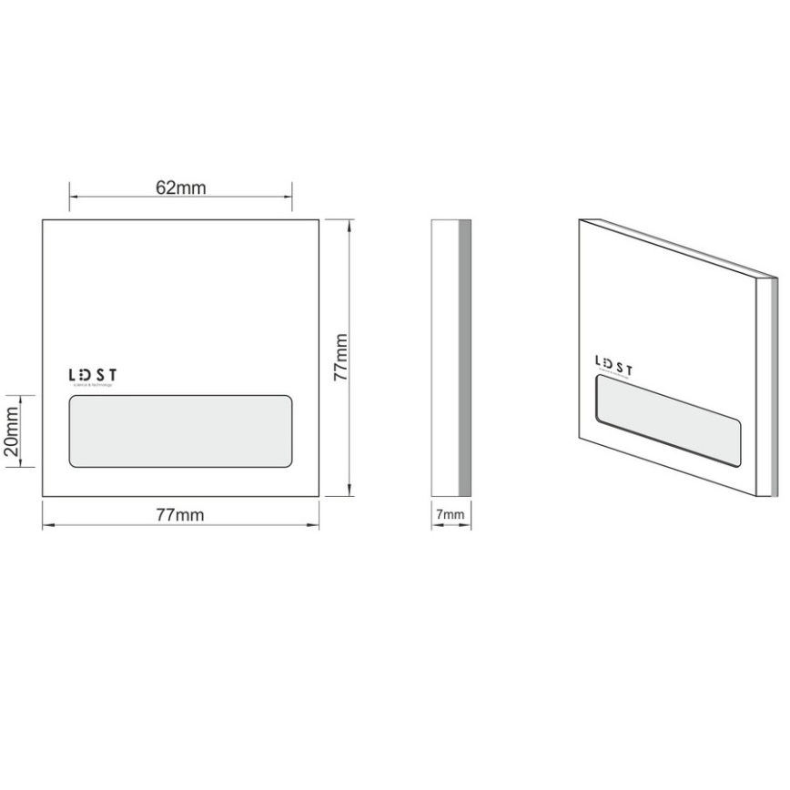 LDST AL-01-CB-BC5 - Illuminazione LED per scale ALEX 5xLED/1,2W/230V nero lucido 3500K