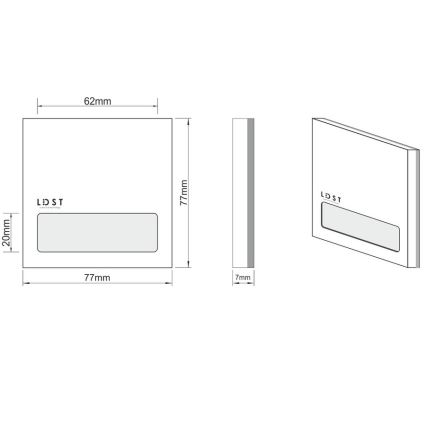 LDST AL-01-CB-BZ5 - Illuminazione LED per scale ALEX 5xLED/1,2W/230V nero lucido 6500K