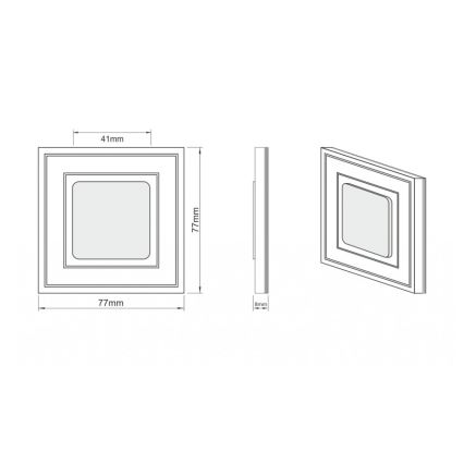 LDST KE-01-SS-BC8 - Illuminazione LED per scale KELLY 8xLED/1,2W/230V cromo opaco 3500K