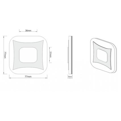 LDST SK-01-SS-BC8 - Illuminazione LED per scale SHOCK 8xLED/1,2W/230V cromo opaco 3500K