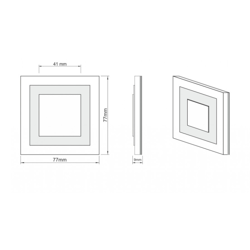 LDST SU-01-CB-BC8 - Illuminazione LED per scale SUNNY 8xLED/1,2W/230V nero lucido 3000K
