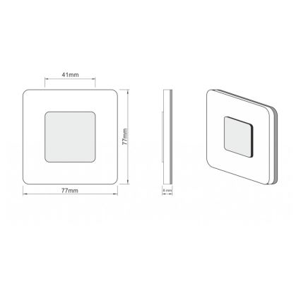 LDST SW-01-CB-BZ8 - Illuminazione LED per scale SWIFT 8xLED/1,2W/230V nero lucido 6500K