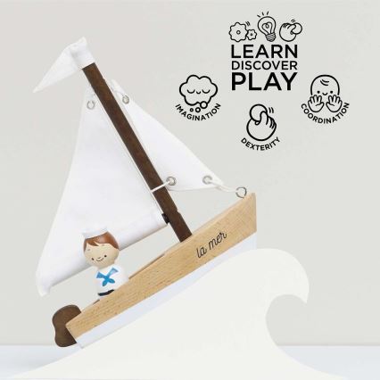 Le Toy Van - Barca a vela in legno con capitano faggio