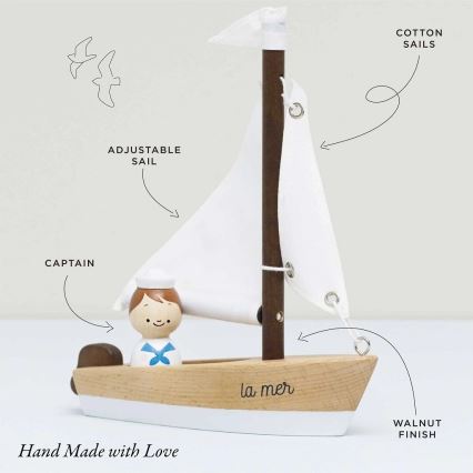 Le Toy Van - Barca a vela in legno con capitano faggio