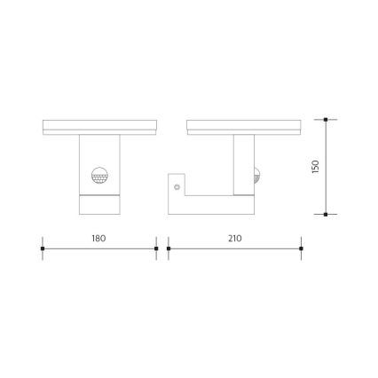 LED Applique da esterno con sensore BARI LED/10W/230V 4000K IP54 antracite