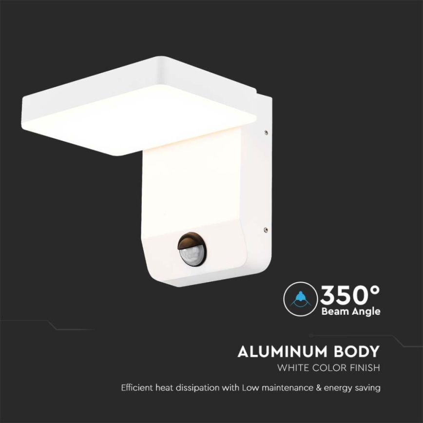 LED da esterno wall flexible chiaro con sensore LED/17W/230V IP65 3000K bianco