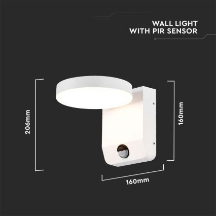 LED da esterno wall flexible chiaro con sensore LED/17W/230V IP65 3000K bianco