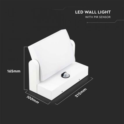 LED Applique da esterno con sensore LED/17W/230V 4000K IP65 bianco