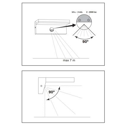 LED Applique da esterno con sensore TESA LED/10W/230V IP54 nero