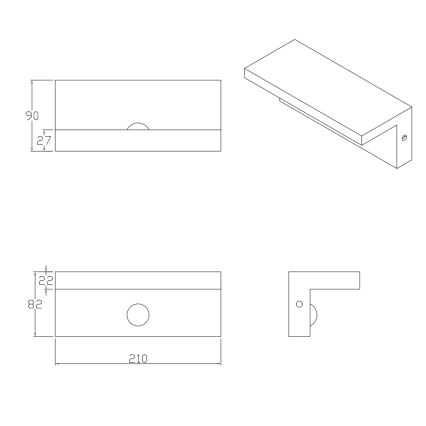 LED Applique da esterno con sensore TESA LED/10W/230V IP54 nero