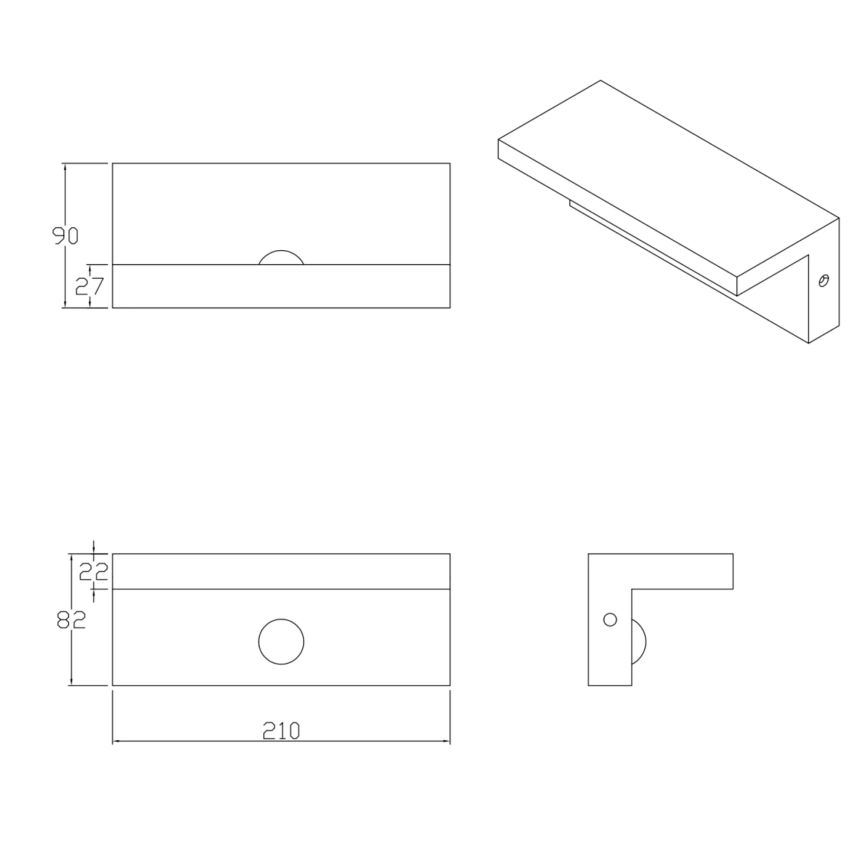 LED Applique da esterno con sensore TESA LED/10W/230V IP54 nero