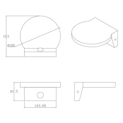 LED Applique da esterno con sensore TESA LED/10W/230V IP54 nero