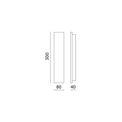 LED Applique da esterno MIRANA LED/8W/230V 4000K IP44 30 cm nero